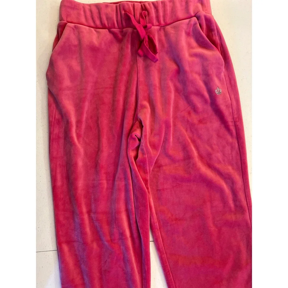 Juicy Couture Velour Joggers Sweatpants Drawstring Pockets Pink XS‎ Y2K